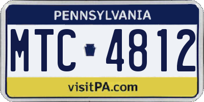PA license plate MTC4812