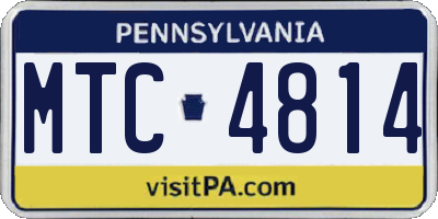 PA license plate MTC4814