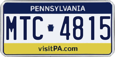 PA license plate MTC4815