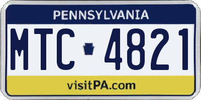 PA license plate MTC4821