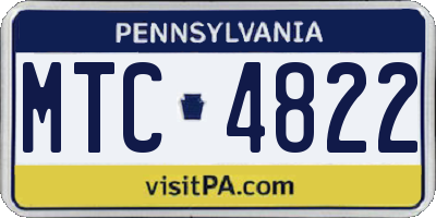 PA license plate MTC4822