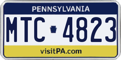 PA license plate MTC4823