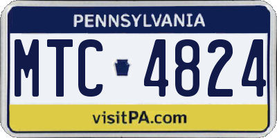 PA license plate MTC4824