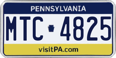 PA license plate MTC4825