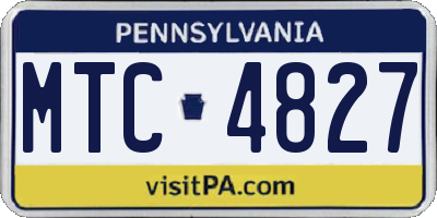 PA license plate MTC4827
