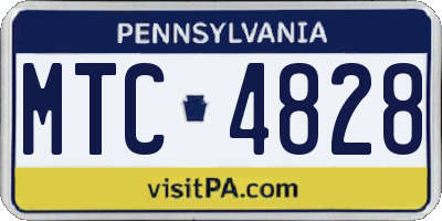 PA license plate MTC4828