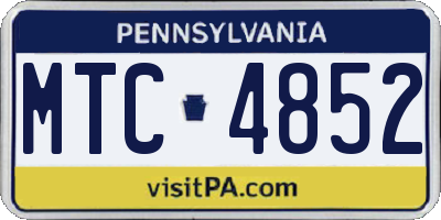 PA license plate MTC4852