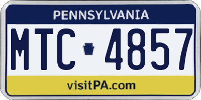PA license plate MTC4857