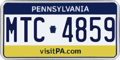 PA license plate MTC4859