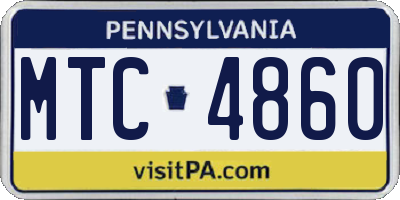 PA license plate MTC4860