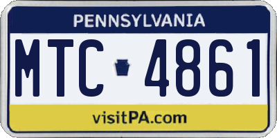 PA license plate MTC4861