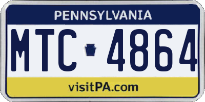 PA license plate MTC4864