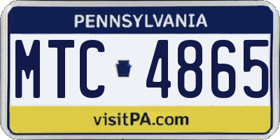 PA license plate MTC4865