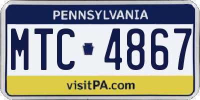 PA license plate MTC4867