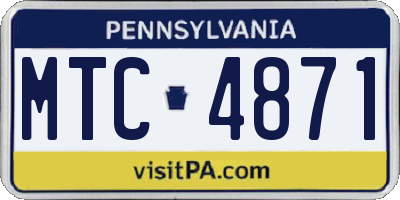 PA license plate MTC4871