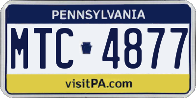 PA license plate MTC4877