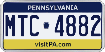 PA license plate MTC4882