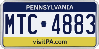 PA license plate MTC4883