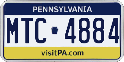PA license plate MTC4884