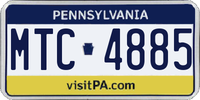 PA license plate MTC4885