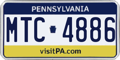 PA license plate MTC4886