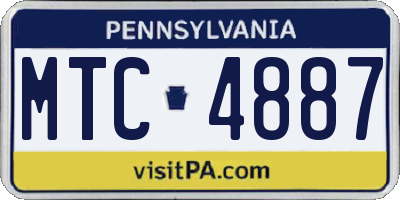 PA license plate MTC4887