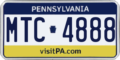 PA license plate MTC4888