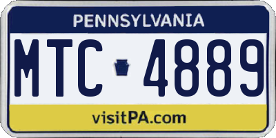 PA license plate MTC4889