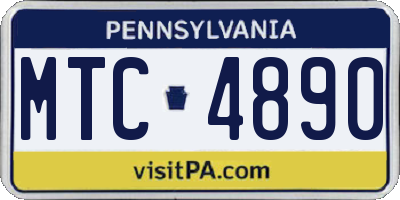 PA license plate MTC4890