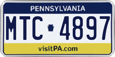 PA license plate MTC4897