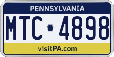PA license plate MTC4898