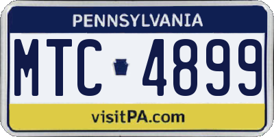 PA license plate MTC4899
