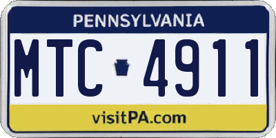 PA license plate MTC4911