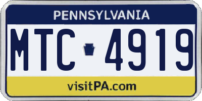 PA license plate MTC4919