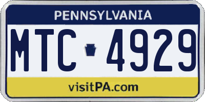 PA license plate MTC4929