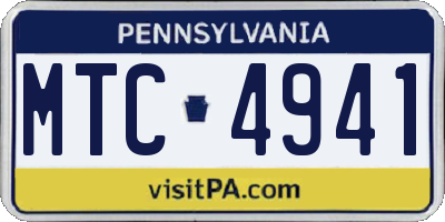 PA license plate MTC4941