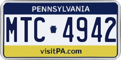 PA license plate MTC4942