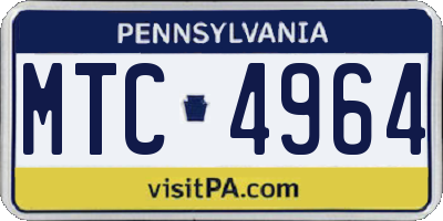 PA license plate MTC4964