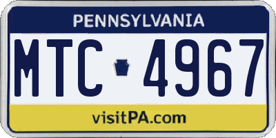 PA license plate MTC4967