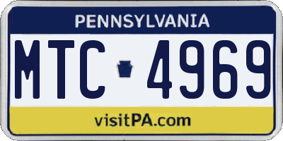 PA license plate MTC4969