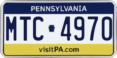 PA license plate MTC4970