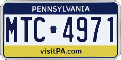 PA license plate MTC4971