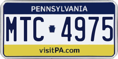PA license plate MTC4975