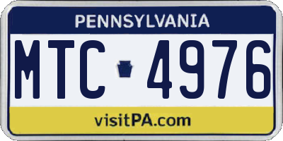 PA license plate MTC4976