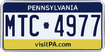 PA license plate MTC4977