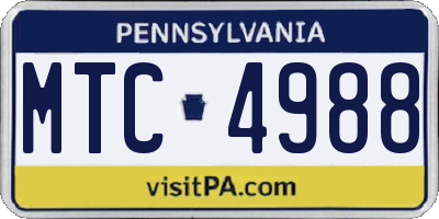 PA license plate MTC4988