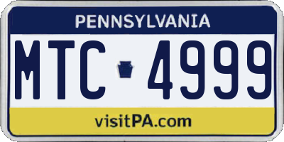 PA license plate MTC4999