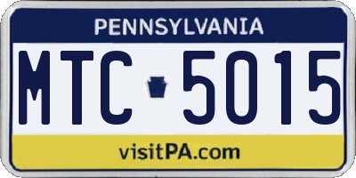 PA license plate MTC5015