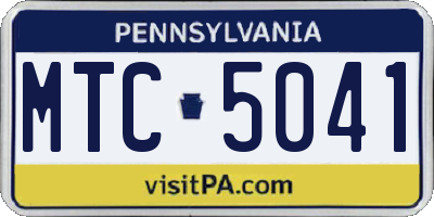 PA license plate MTC5041