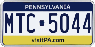 PA license plate MTC5044